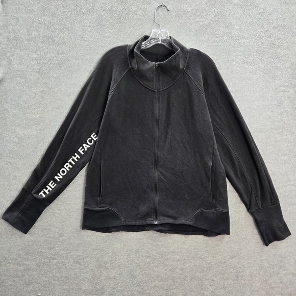 The North Face Women Jacket XL Black Flashdry Full Zip Logo Mock Neck Pockets - Picture 1 of 11